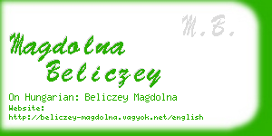 magdolna beliczey business card